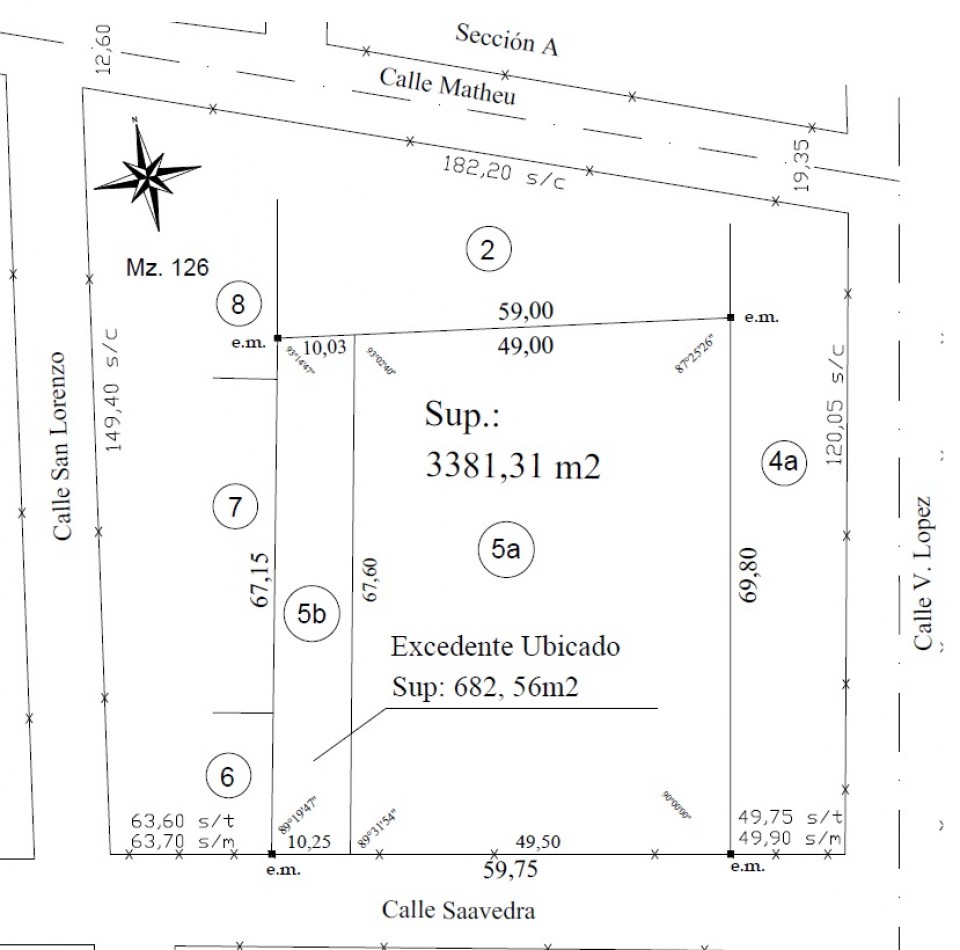 Lote sobre calle Saavedra