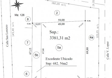 Lote sobre calle Saavedra